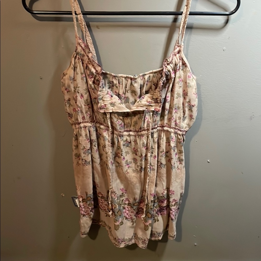 Vanity Pink Smocked Tie Front Camisole